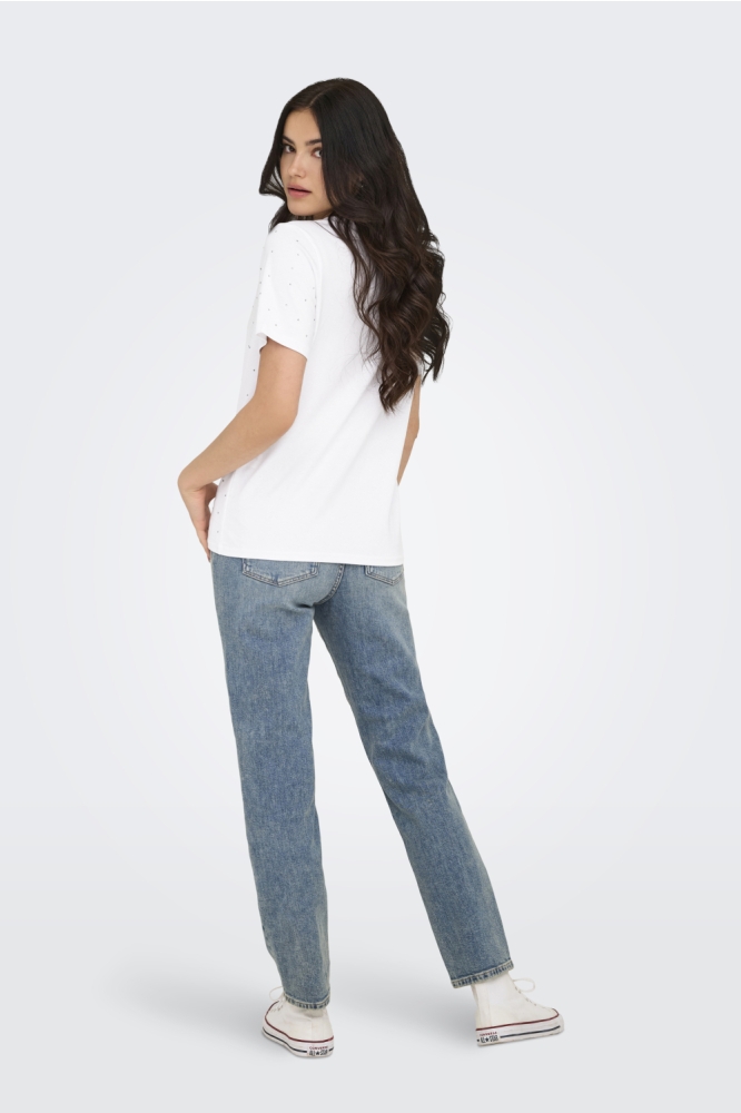 ONLMONJA S/S STUDS TEE JRS 15340939 White/STUDS